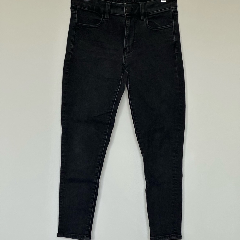 American Eagle Outfitters Black The Next Level Stretch Skinny Jagging Sz 6 Short
